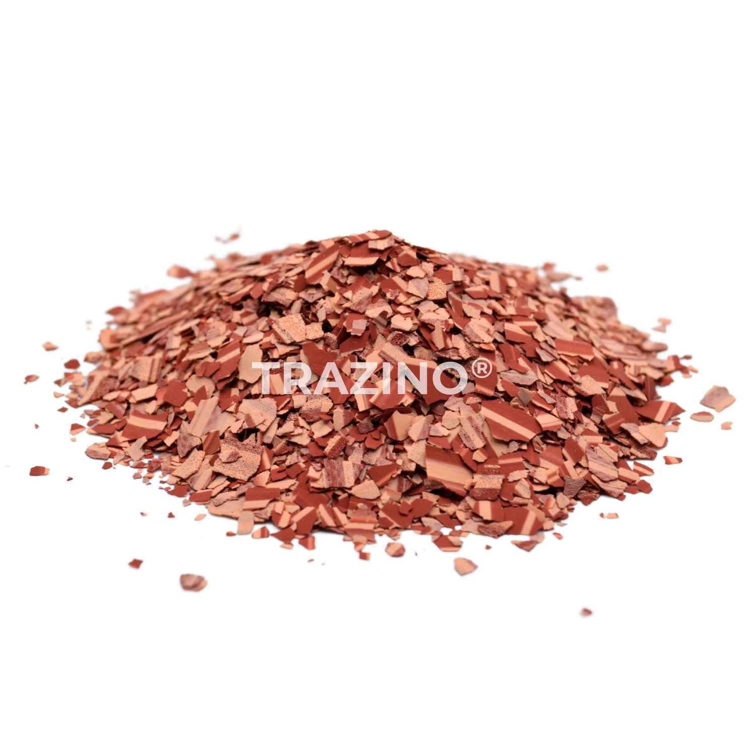 Trazino® Farbchips in zweifarbig Ziegelrot zum Einstreuen für Beschichtungen Trazino® Farbchips in zweifarbig Ziegelrot zum Einstreuen für Beschichtungen